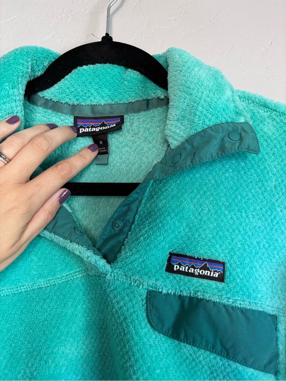 Patagonia Re-Tool Snap-T Fleece Pullover Teal Turquoise Size M - Picture 3 of 7